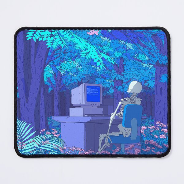 Item preview, Skeleton Using Vintage Computer in Enchanted Forest | Dreamcore Aesthetic designed and sold by exhozt.