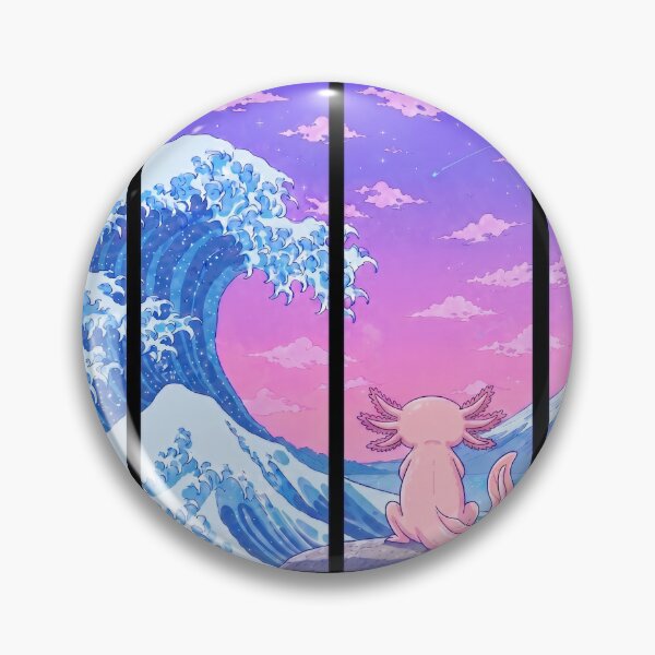 Item preview, Funny Axolotl Japanese Kanagawa Wave Vapor Japan Boys Girls Kids designed and sold by FurryHavenPH.