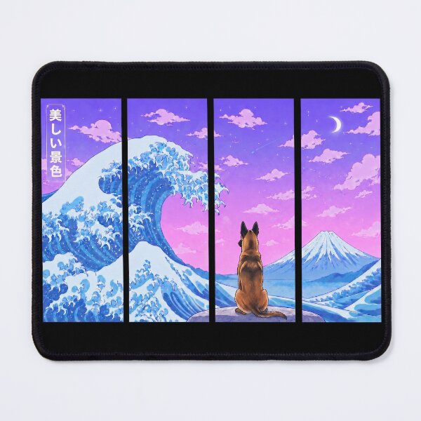 Item preview, Funny Belgian Malinois Japanese Kanagawa Wave Vapor Japan Boys Girls Kids designed and sold by FurryHavenPH.