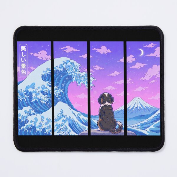 Item preview, Funny Bernedoodle Japanese Kanagawa Wave Vapor Japan Boys Girls Kids designed and sold by FurryHavenPH.