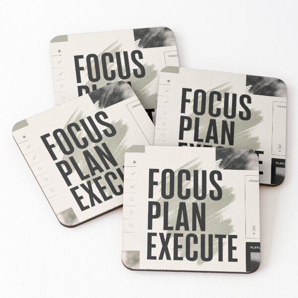 Item preview, Focus Plan Execute – Minimalist Productivity Motivation Poster designed and sold by NBT-NOVA.