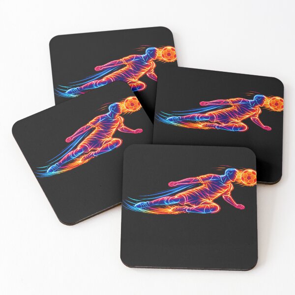 Item preview, Neon Sliding Tackle Soccer Line Art Football Fan Graphic designed and sold by RoyesButler.