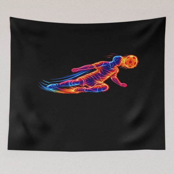 Item preview, Neon Sliding Tackle Soccer Line Art Football Fan Graphic designed and sold by RoyesButler.