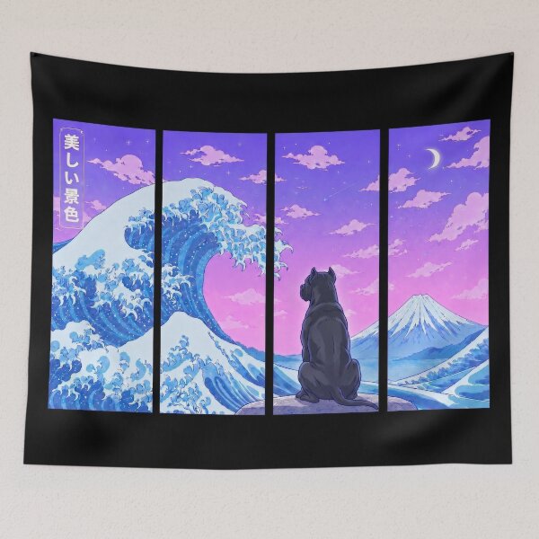Item preview, Funny Cane Corso Japanese Kanagawa Wave Vapor Japan Boys Girls Kids designed and sold by FurryHavenPH.