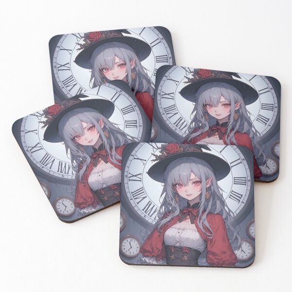 Item preview, Victorian vampire woman and wall clocks designed and sold by ArtsJulian.
