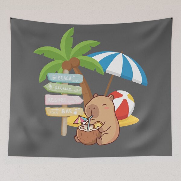 Item preview, The capybaras live by the sea. designed and sold by BGLucky.