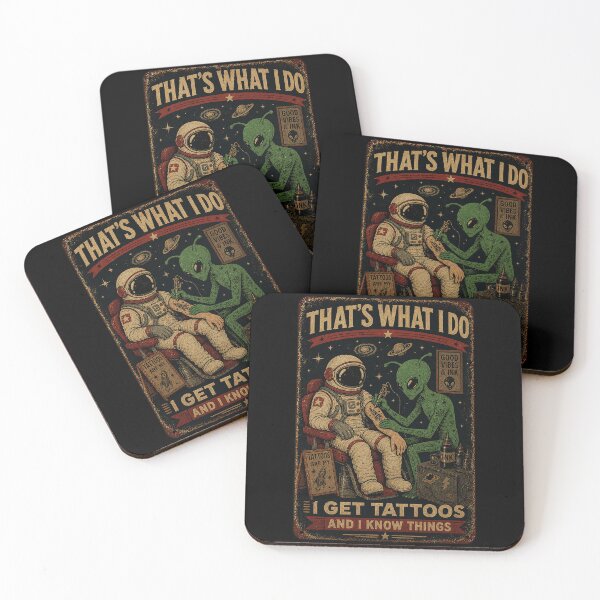 Item preview, Retro Tattoo Artist Astronaut and Alien Space Parlor designed and sold by eliramaison.