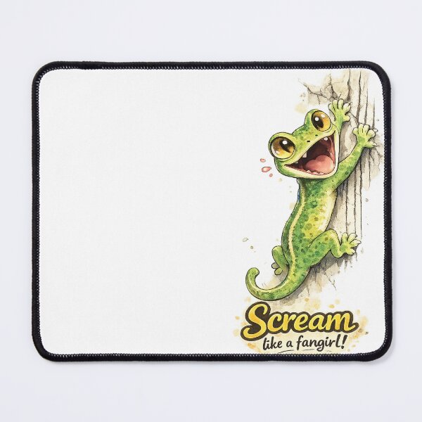 Item preview, Cute Gecko Scream Like A Fangirl Watercolor Funny Reptile designed and sold by Arbacus.
