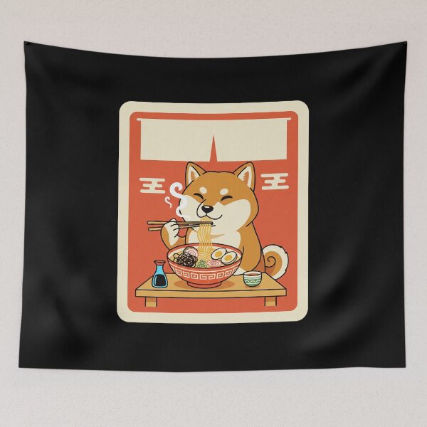 Item preview, Happy Shiba Enjoying Ramen in Cozy Japanese Noodle Shop designed and sold by JordynLadukeg65.