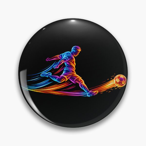 Item preview, Neon Power Kick Soccer Line Art Football Fan Graphic designed and sold by RoyesButler.