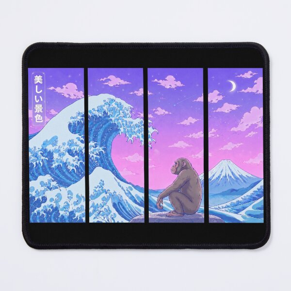 Item preview, Funny Chimpanzee Japanese Kanagawa Wave Vapor Japan Boys Girls Kids designed and sold by FurryHavenPH.