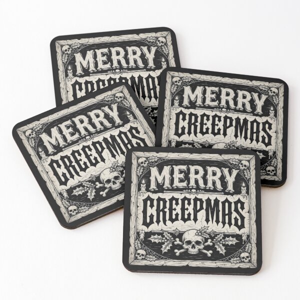 Item preview, Merry Creepmas Gothic Skull Christmas Vintage Woodcut designed and sold by CF_VintageDesign.