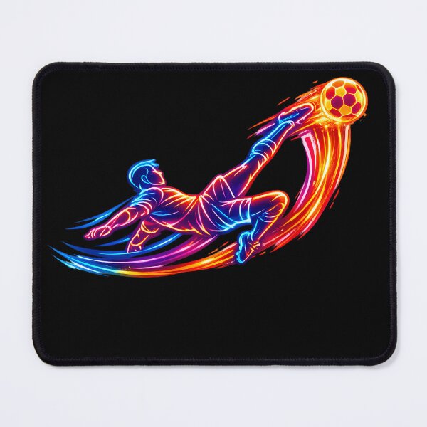 Item preview, Neon Bicycle Kick Soccer Line Art Football Fan Graphic designed and sold by RoyesButler.