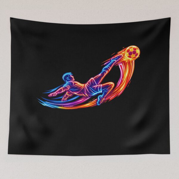Item preview, Neon Bicycle Kick Soccer Line Art Football Fan Graphic designed and sold by RoyesButler.