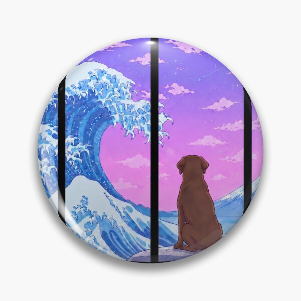 Item preview, Funny Chocolate Labrador Japanese Kanagawa Wave Vapor Japan Boys Girls Kids designed and sold by FurryHavenPH.