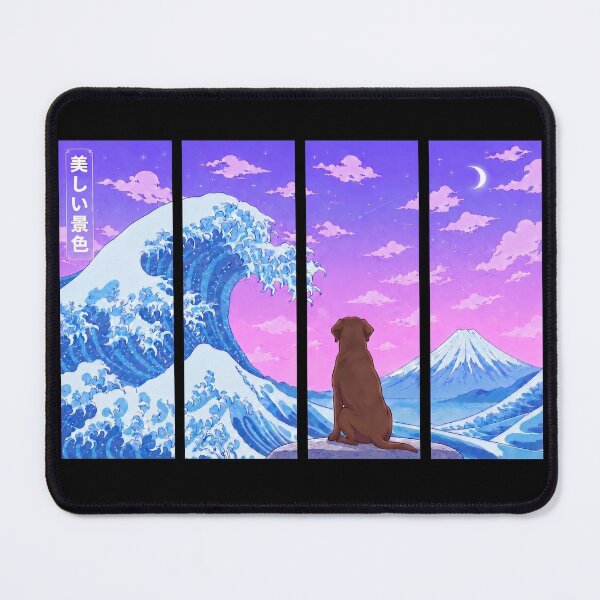 Item preview, Funny Chocolate Labrador Japanese Kanagawa Wave Vapor Japan Boys Girls Kids designed and sold by FurryHavenPH.