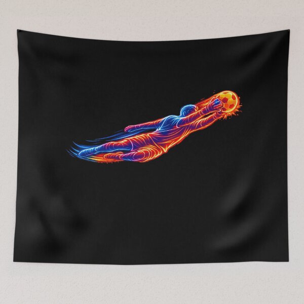 Item preview, Neon Goalkeeper Save Soccer Line Art Football Fan Graphic designed and sold by RoyesButler.