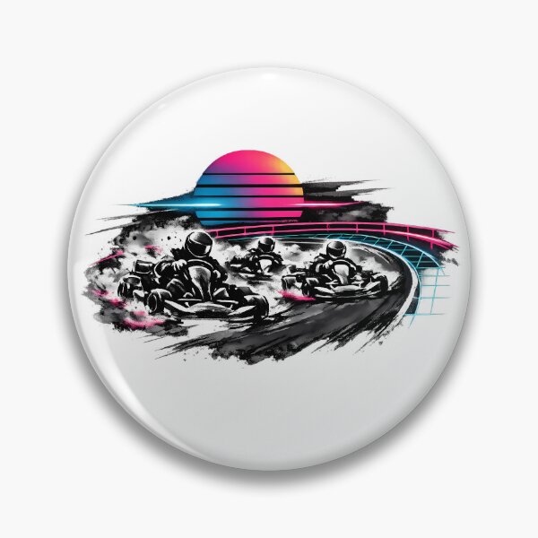 Item preview, Synthwave Sumi-e Go‑Kart Race designed and sold by KungPowUnicorn.