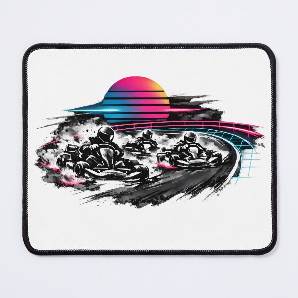 Item preview, Synthwave Sumi-e Go‑Kart Race designed and sold by KungPowUnicorn.
