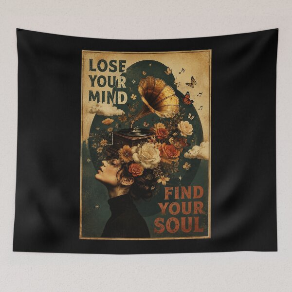 Item preview, Vintage Gramophone Flowers and Music Dreamscape Poster designed and sold by ferminhays.