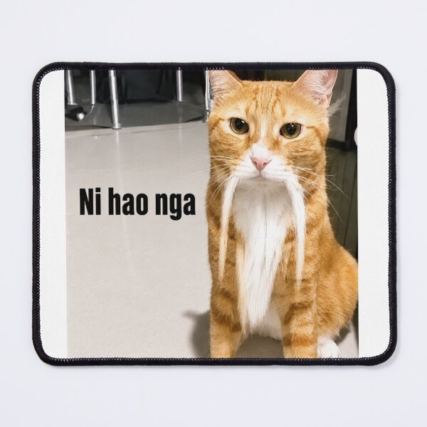 Item preview, Ni Hao Nga Mustache Cat designed and sold by jeehh.