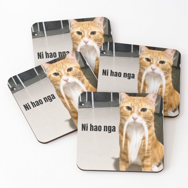 Item preview, Ni Hao Nga Mustache Cat designed and sold by jeehh.