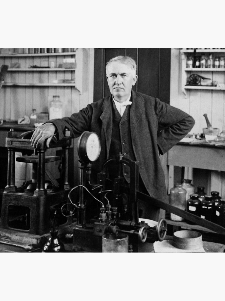 Disover Thomas Edison In His Lab - New Jersey - Circa 1901 Premium Matte Vertical Poster