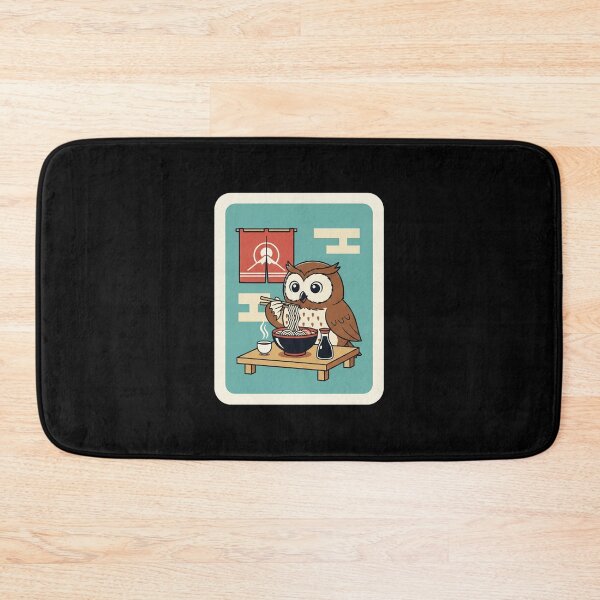 Item preview, Cute Owl Eating Noodles Retro Cozy Dinner designed and sold by JordynLadukeg65.
