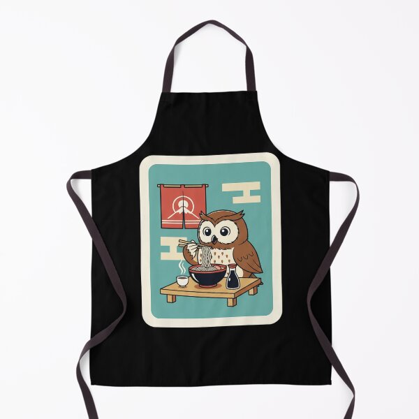 Item preview, Cute Owl Eating Noodles Retro Cozy Dinner designed and sold by JordynLadukeg65.