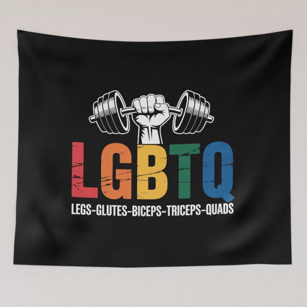 Aperçu de l'œuvre LGBTQ Dos Fessiers Biceps Triceps Quadriceps Fierté Gay LGBT créée et vendue par sailorjessiArt.