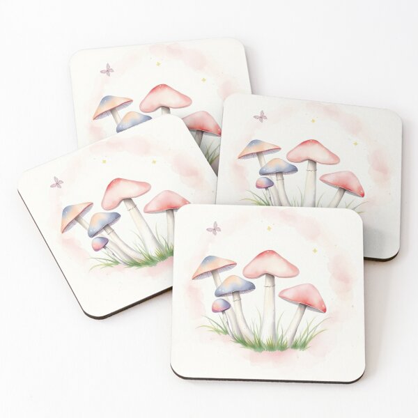 Item preview, Watercolor Pastel Magic Mushroom Woodland Illustration designed and sold by Vida e Arte.