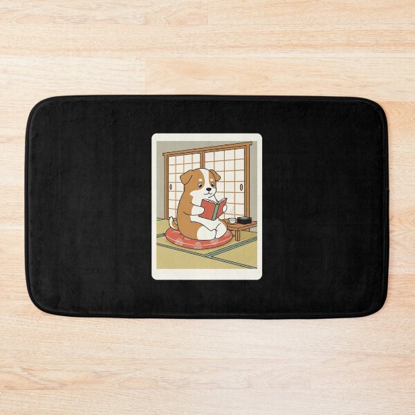 Item preview, Cute Reading Puppy Relaxing in Traditional Japanese Room Scene designed and sold by JordynLadukeg65.