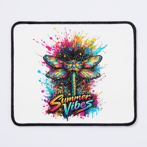 Item preview, Summer Vibes Dragonfly – Cool Sunglasses Color Splash T-Shirt Design designed and sold by GooniSL.