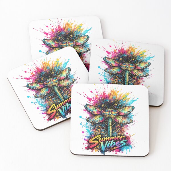 Item preview, Summer Vibes Dragonfly – Cool Sunglasses Color Splash T-Shirt Design designed and sold by GooniSL.