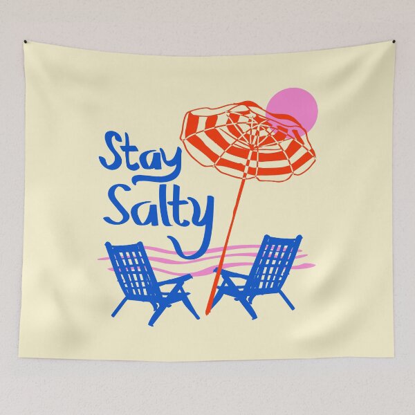 Item preview, Stay Salty Beach Umbrella and Chair Summer Vibes designed and sold by MaiZephyr.