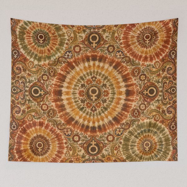Item preview, Earth Tone Feminist Symbol Tie Dye Bohemian Collection designed and sold by PinUpPizzazz.