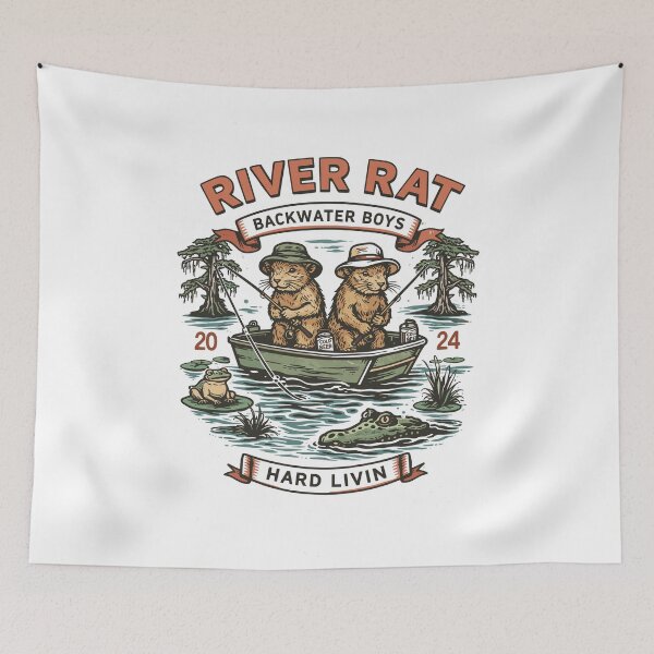Item preview, River Rat Fishing T-Shirt designed and sold by Matinez Pink.