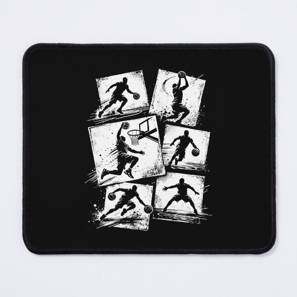 Item preview, Vintage Basketball Player Collage Retro Hoops Action Silhouettes designed and sold by allistermariam.