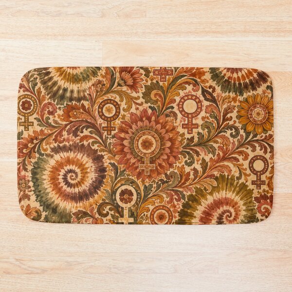 Item preview, Earth Tone Feminist Symbol Tie Dye Bohemian Collection designed and sold by PinUpPizzazz.