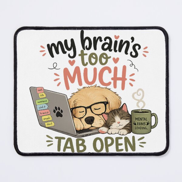 Item preview, Shirts With Witty Sayings | My Brain’s Too Much Tab Open Funny Design designed and sold by CreativeNest Prints.