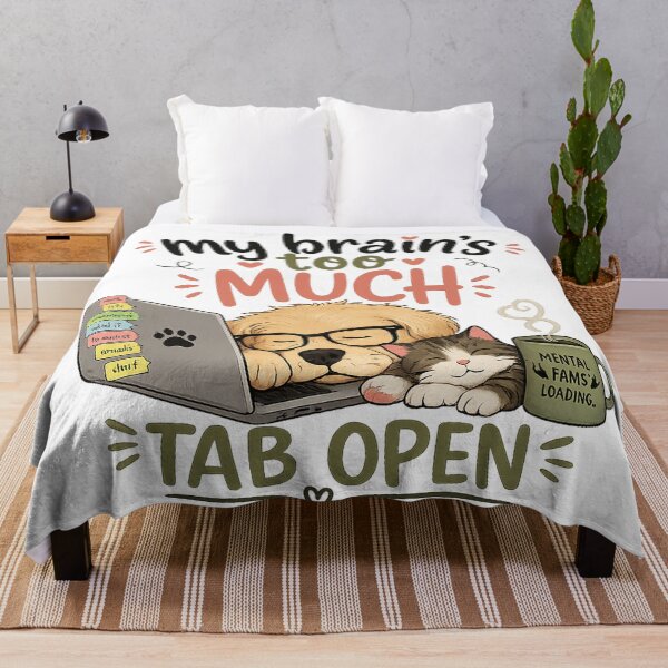 Item preview, Shirts With Witty Sayings | My Brain’s Too Much Tab Open Funny Design designed and sold by CreativeNest Prints.