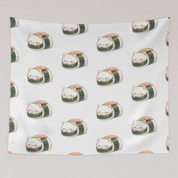 Item preview, Cute sushi cat illustration - Kawaii style art designed and sold by t-patterns.