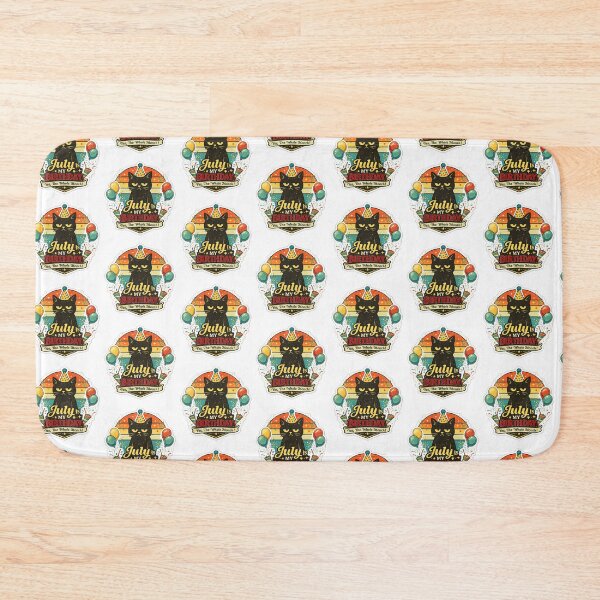 Item preview, July Is My Birthday Month Retro Black Cat designed and sold by QuiteOrbit.