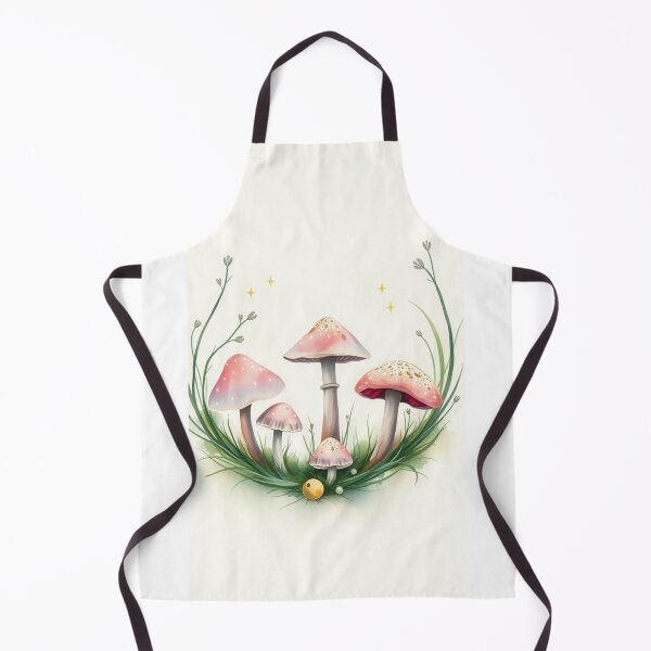 Item preview, Watercolor Pink Mushroom Botanical Border Illustration designed and sold by Vida e Arte.