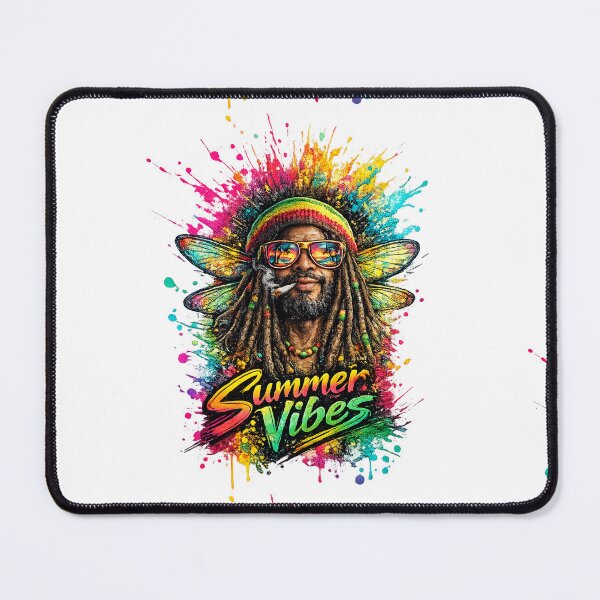 Item preview, Summer Vibes Rasta – Dreadlocks & Tropical Sunglasses Color Splash T-Shirt Design designed and sold by GooniSL.