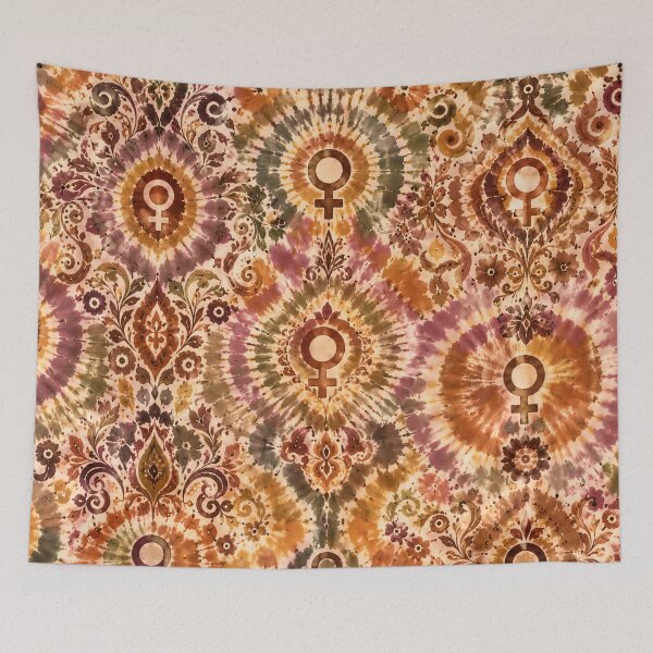 Item preview, Earth Tone Feminist Symbol Tie Dye Bohemian Collection designed and sold by PinUpPizzazz.