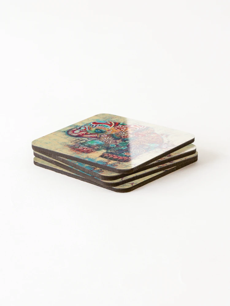 Thumbnail 4 of 5, Coasters (Set of 4), vintage elephant designed and sold by Karin Taylor.