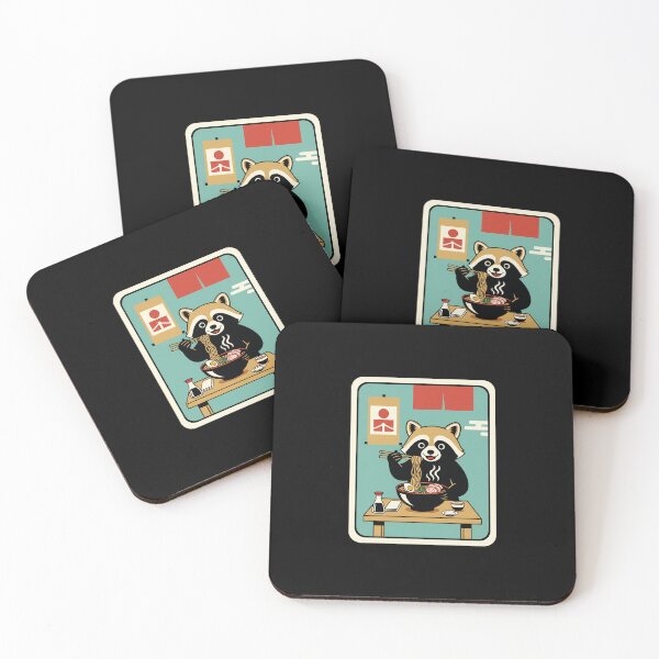 Item preview, Cute Raccoon Eating Noodles Cozy Japanese Food designed and sold by JordynLadukeg65.