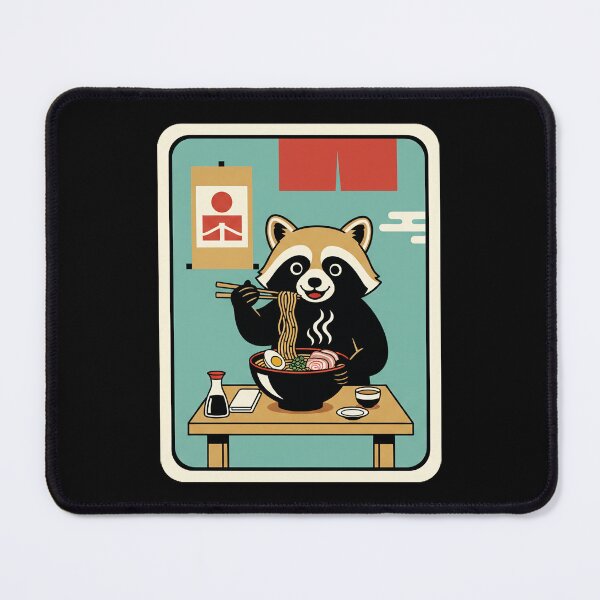 Item preview, Cute Raccoon Eating Noodles Cozy Japanese Food designed and sold by JordynLadukeg65.