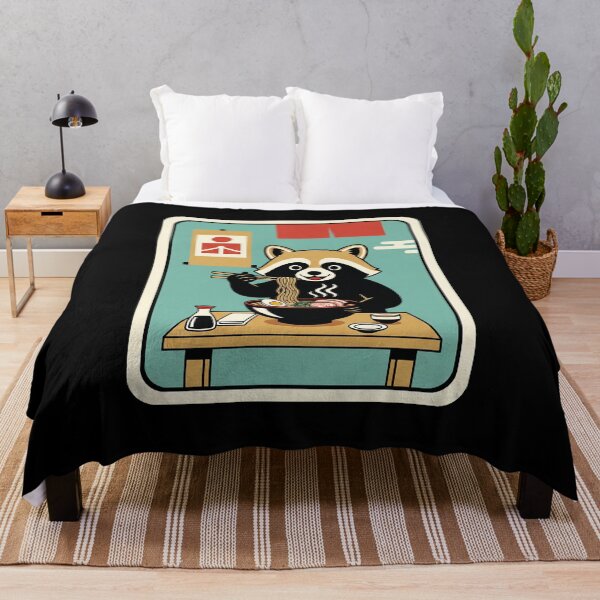 Item preview, Cute Raccoon Eating Noodles Cozy Japanese Food designed and sold by JordynLadukeg65.